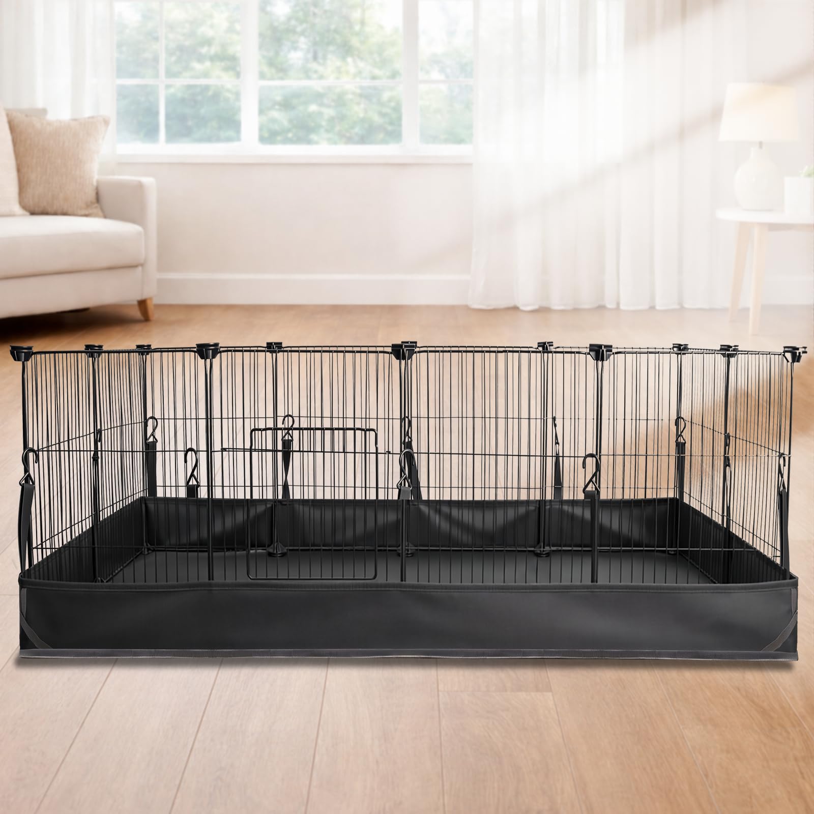 Kleintiergehege Innen & Außen 122*60*40cm – Freigehege für Meerschweinchen & Kaninchen, Stabil & Erweiterbar, Mit Wasserdichter Bodenmatte, Sicher & Einfach aufzubauen