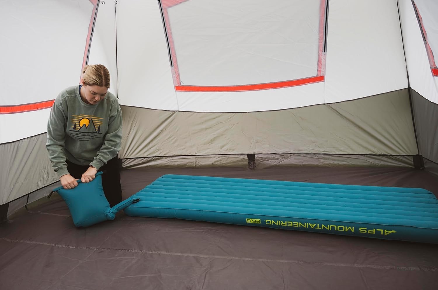 ALPS Mountaineering Pioneer Insulated Air Pad – Lightweight 4-Season Sleeping Pad with R-Value 6.6, Recycled Ripstop Fabric, Reflective Heat Layers, Pump Sack & Repair Kit for Camping and Backpacking