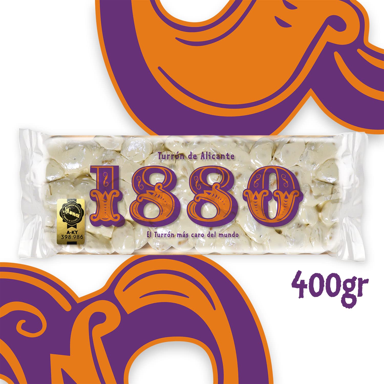 1880 - Pack Cesta de Navidad, Turrón de Jijona 300g + Turrón de Alicante 300g + Turrón de Yema Tostada 300g, Calidad Suprema, Típico Dulce Navideño, Receta Artesanal, Turrón Tradicional, 900 Gramos