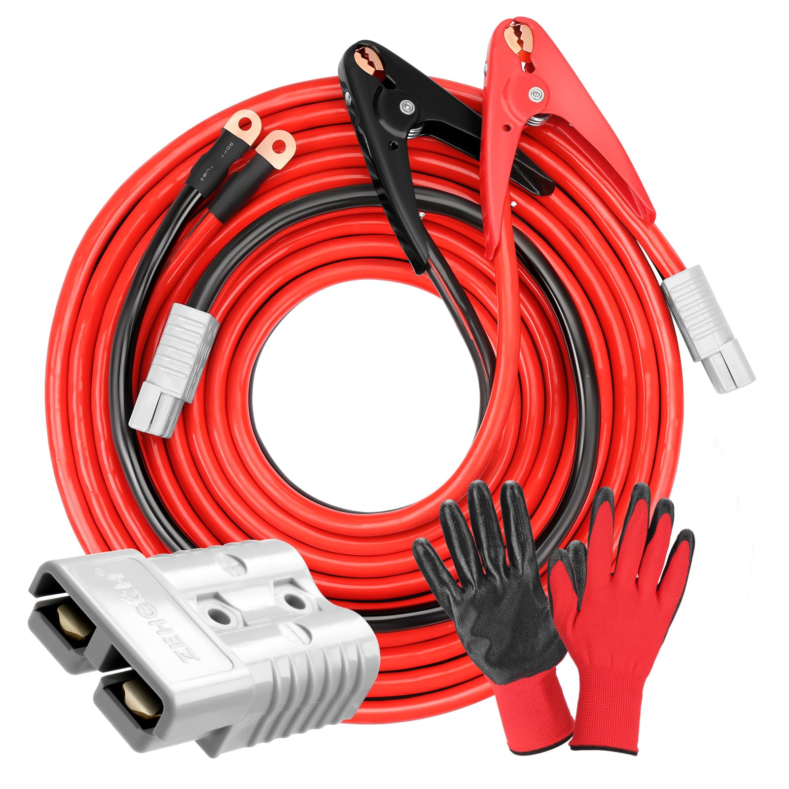 Cavi di avviamento per veicoli pesanti, 6 m, 1500 A, calibro 1/0, kit di cavi di avviamento per auto, SUV, camion, camper fino a 8 litri di benzina