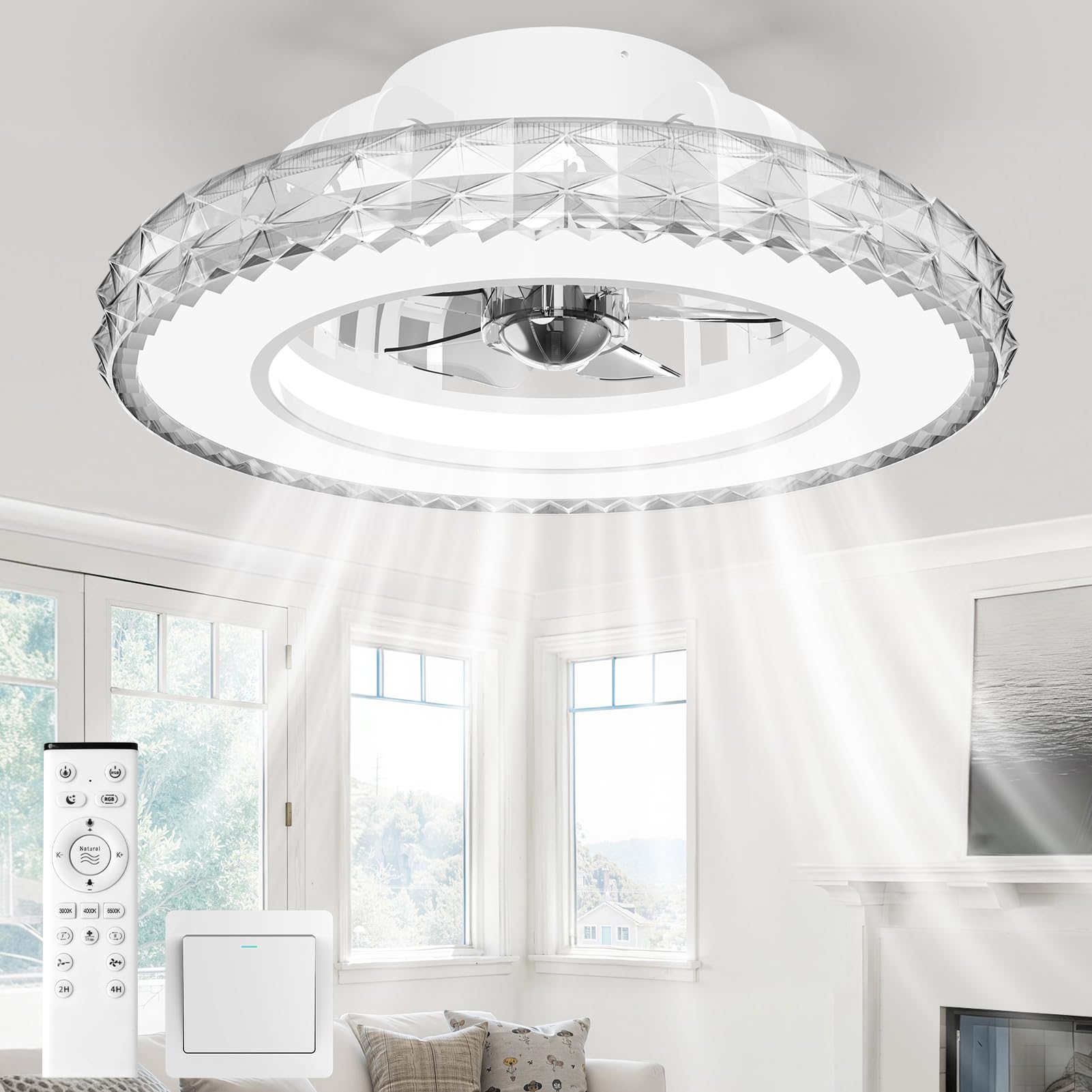 LED Deckenventilator mit Beleuchtung und Fernbedienung