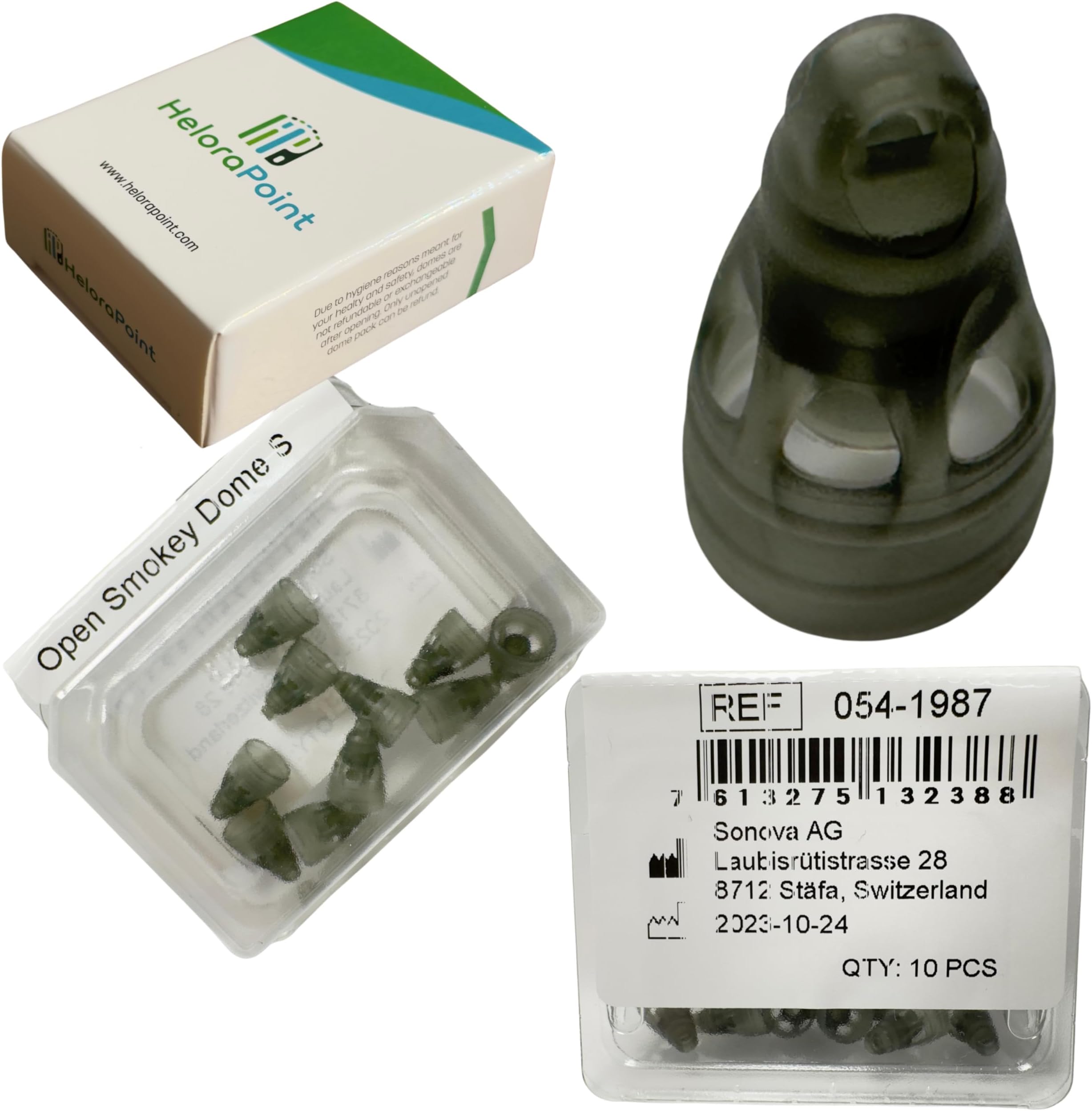 Open Smokey Hearing Aid Domes 4.0 – Small Size (S) – 10 Domes in 1 Pack – Compatible with Marvel, Paradise, Lumity RIC Devices – Original Replacement Tips for Phonak (054-1987)