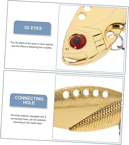 Miniatura 8 de LIOOBO 5 uds. Cebo de hoja dura para cebo de trucha cebo para pesca de lubina, señuelos de pesca de pesca de agua dulce de lubina, señuelos de pesca