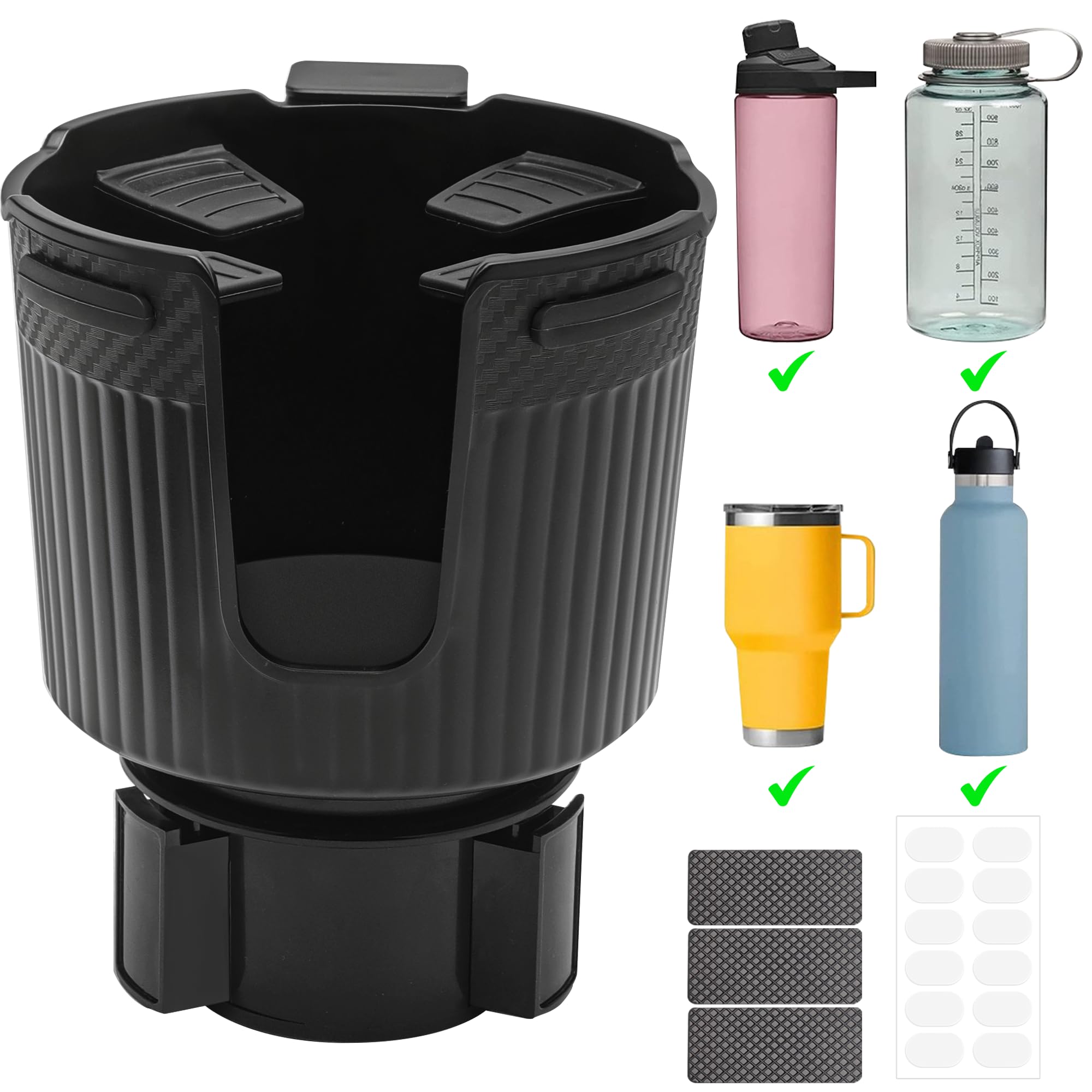 Portabicchieri per Auto,Portabevande per Auto Regolabile Car Cup Holderr con Base Espandibile, Compatibile con Stanley, Bottiglie, Bevande, Tazza di Caffè (7,5-11,2 cm)