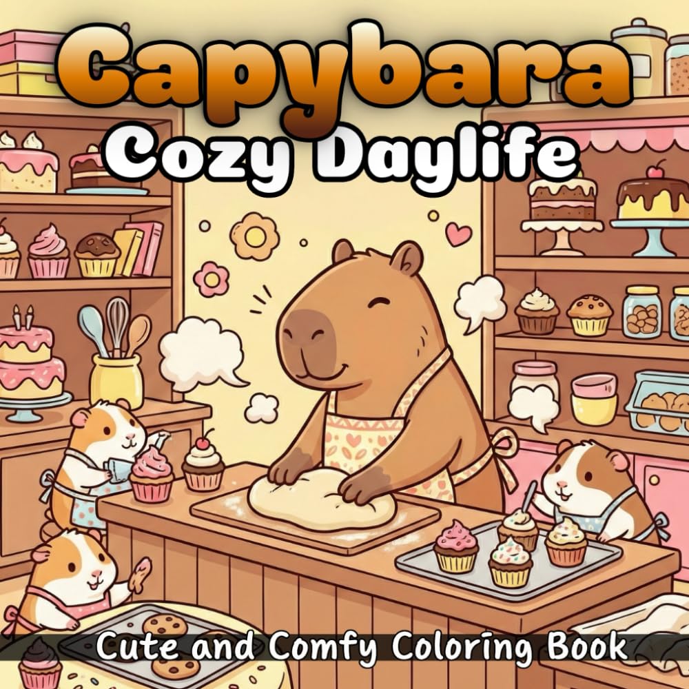 A Capybara Cozy Daylife: Coloring Book with 50 simple coloring pages of cute animals; this capybara coloring book for kids, teens, and adults features ... scenes, and cozy daily life for all ages.