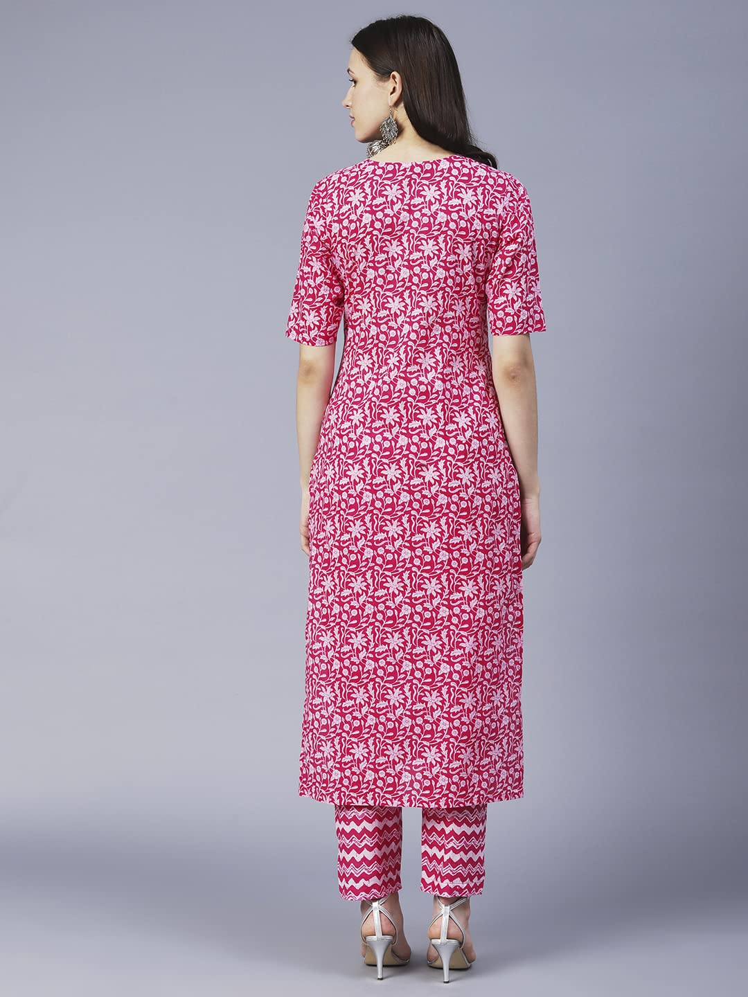 ANNI DESIGNER Kurta avec pantalon en coton mélangé pour femme
