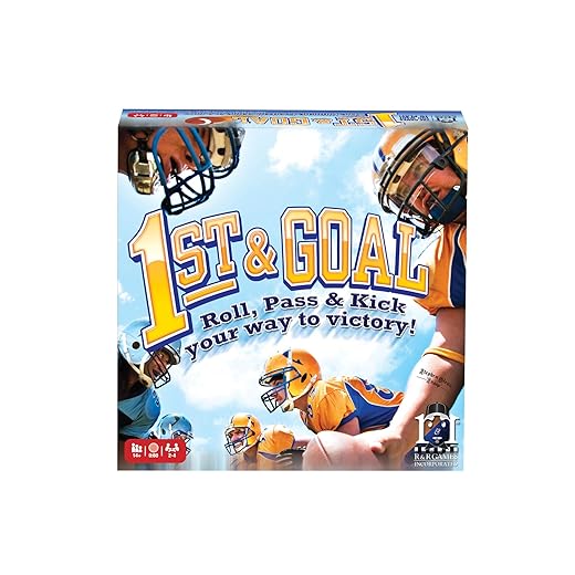 R&R Games 1st & Goal Football Board Game, Family Sports Strategy Game for Teens and Adults, Ages 14+, 2-4 Players, 60 Minutes Average Playtime