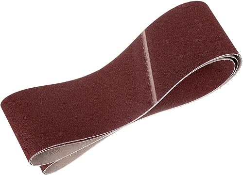 Miniatura 72 de HARFINGTON 3 correas de lijado de 18 pulgadas, 12 unidades de 60 granos de óxido de aluminio abrasivo de lijadora para carpintería, pulido de metal,