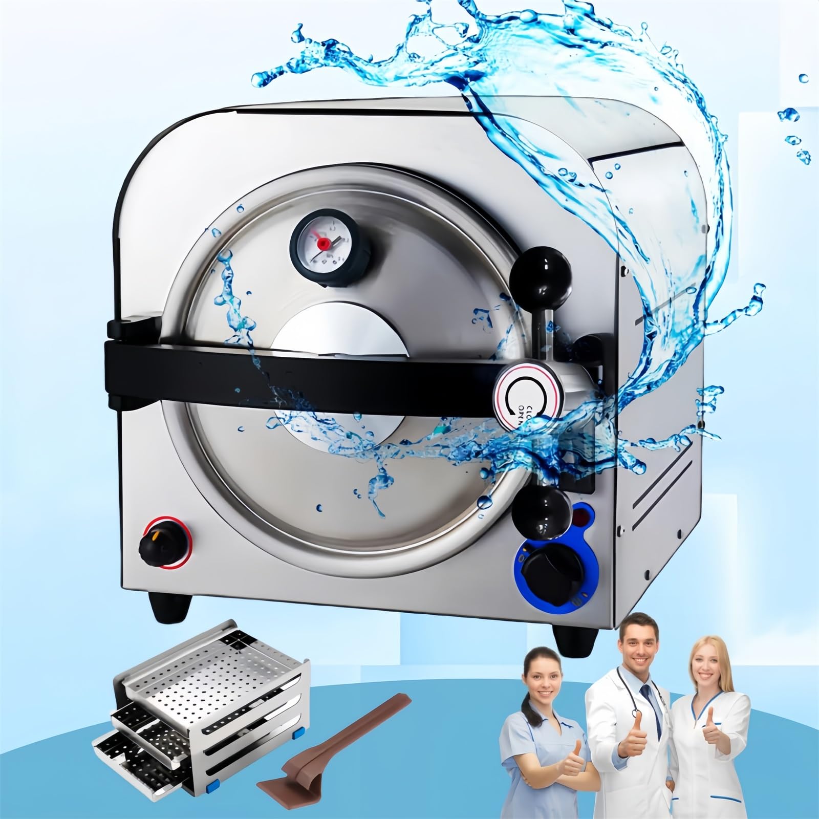 KANBUN Esterilizadores de Autoclave, máquina de Autoclave de Laboratorio 14L, esterilizante de esterilizador de 900 W esterilizadores de esterilización Autoclave, esterilizadores de Autoclave para