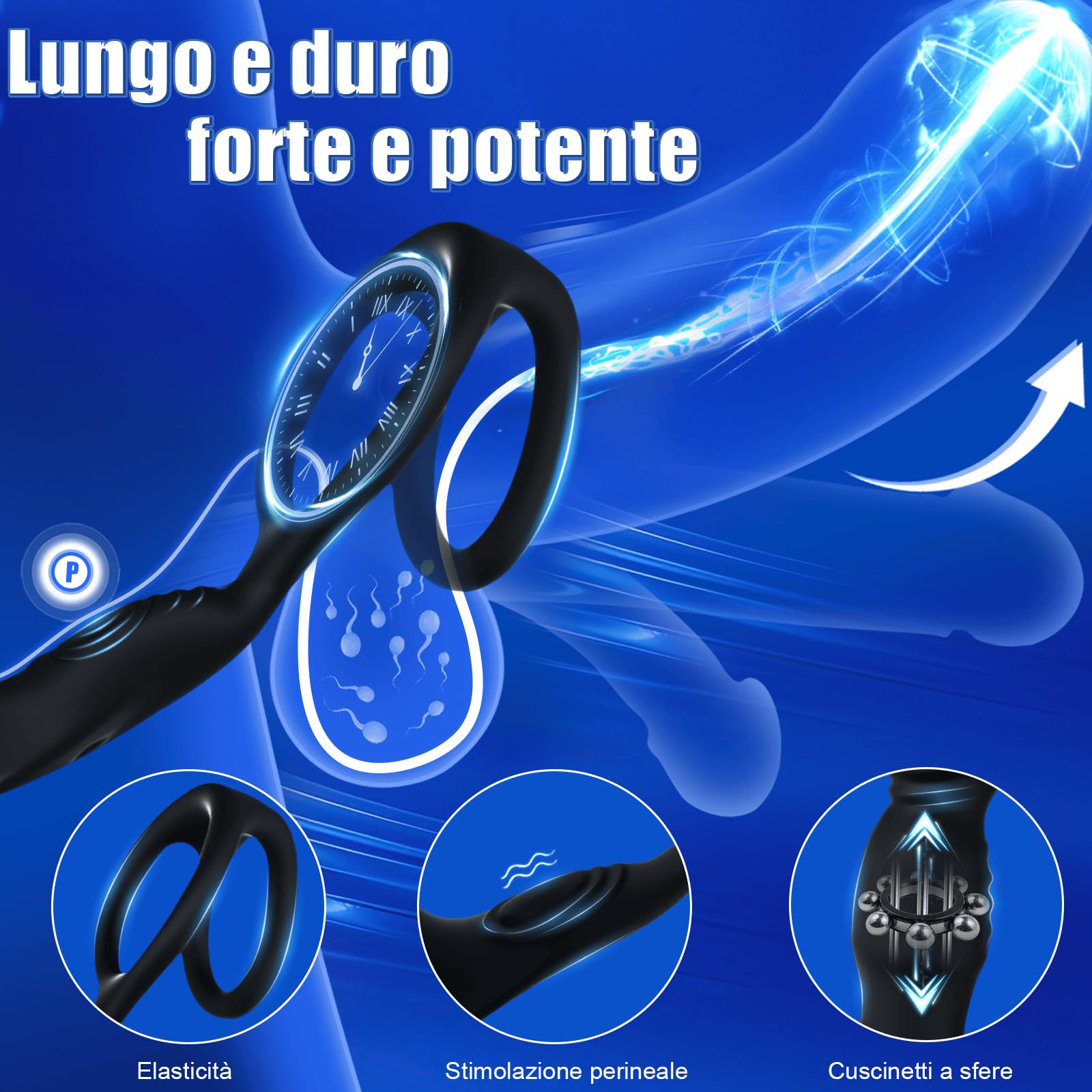 Vibratori Anali per Uomo Massaggiatore Prostatico con 9 Modalità Dildo Anale con Anello per Pene Stimolatore Prostata in Silicone Plug Anale Vibratore Uomo Coppie Sex Toys Dilatatore APP & Telecomando