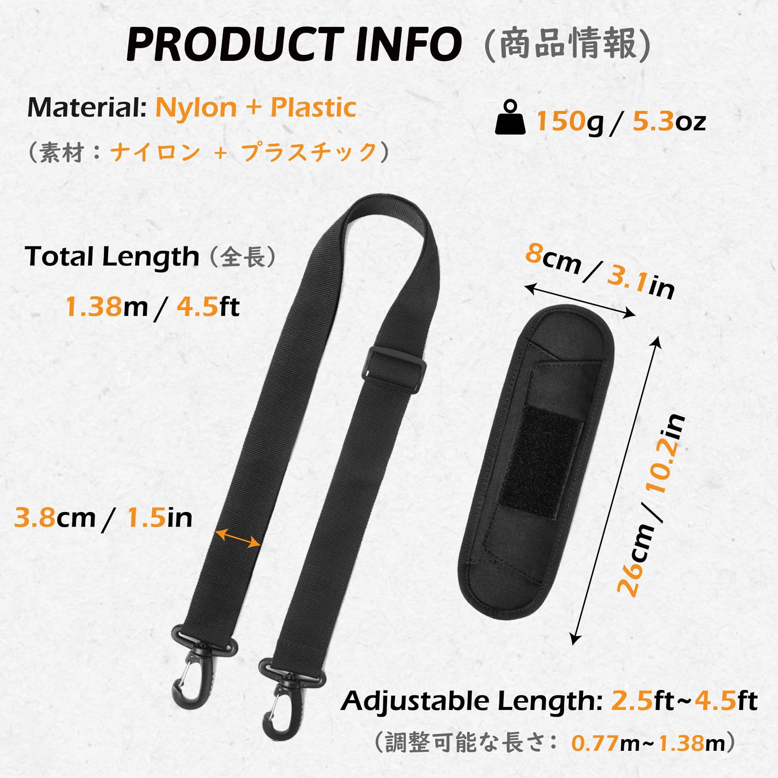 TRIWONDER Pasek na ramię pasek do torebki, regulowany pasek do torebki crossbody, pasek do torebki, zamiennik paska do torebki