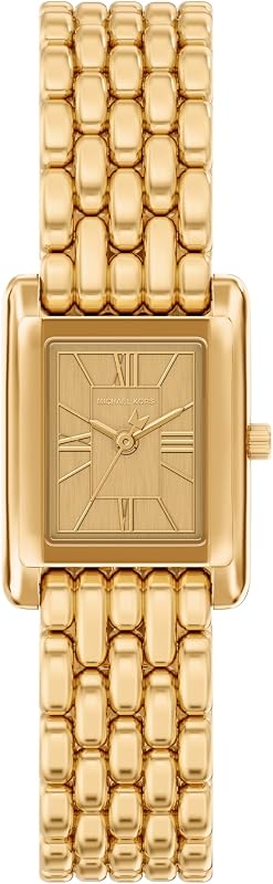 Reloj de tres manos Essex de acero inoxidable en tono dorado para mujer (modelo: MK4997)