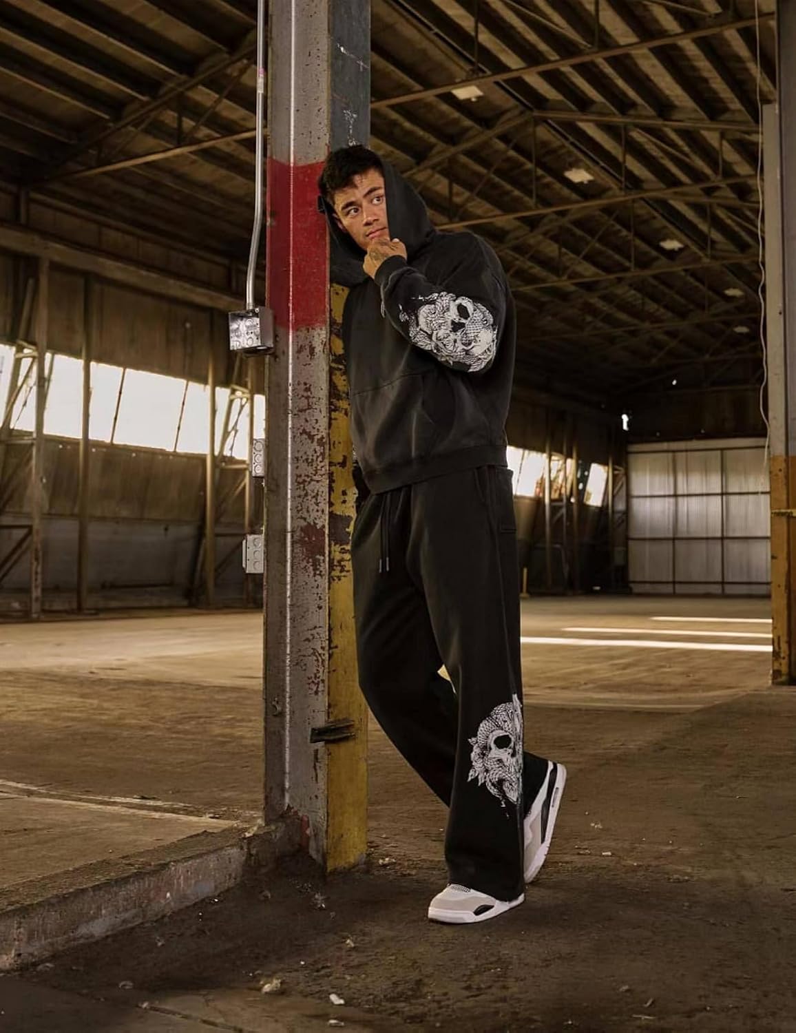 Men's Graphic Baggy Sweatpants Men Gym Pants Stretchy Casual Athletic Joggers with Pockets for Workout Training - Image 3