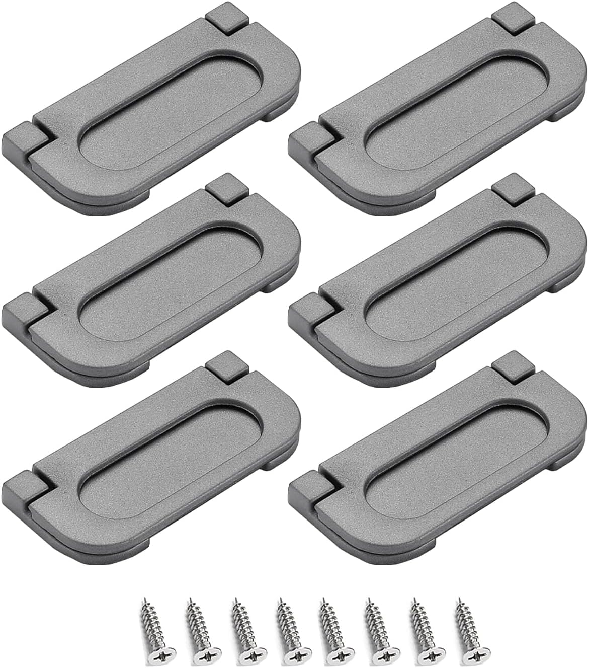 Catekro 6Pcs Kitchen Cabinet Pulls, Pull Handle Invisible Door Knob for Cupboard Drawer Cabinet Wardrobe Accessories, Cabinet Hardware (Grey-279)