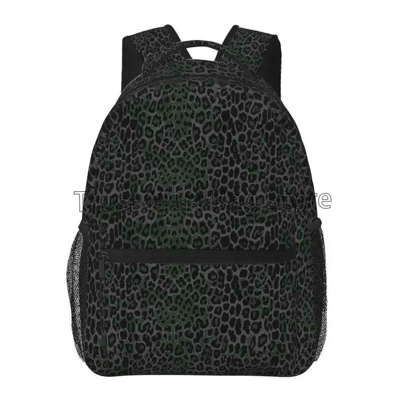 Fryloo Backpack Black Leopard Print Laptop Bag, Lightweight Travel and School Backpack for Men and Women-a