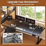 SEDETA L Shaped Standing Desk, Reversible Computer Office Desk with Drawers & Hutch, Stand Up Corner Gaming Desks with LED Lights & Power Outlets for Home Office, Black