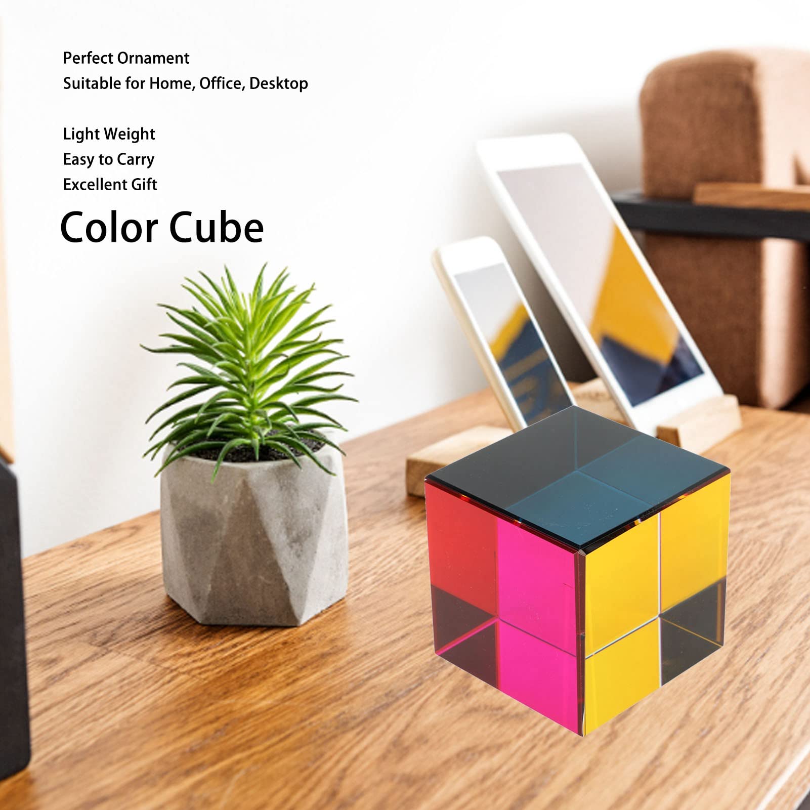 CHICIRIS Prisma de Vidrio óptico de Cubo de Color para Arte de Refracción