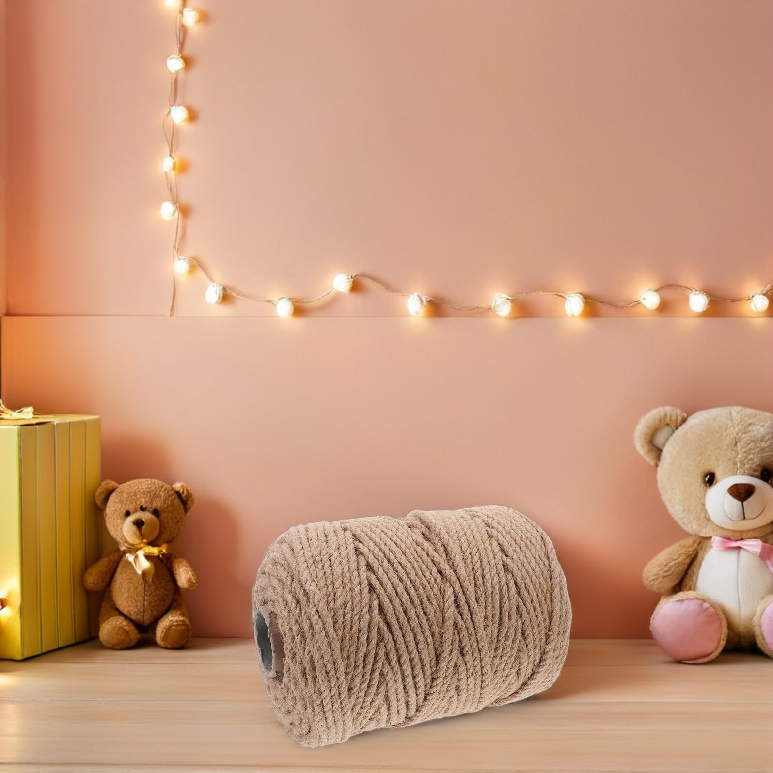 jojofuny Corde Jute Naturelle Tressée Ficelle pour Radeau Jardinage Emballage Colis Projets Décoratifs Intérieur Extérieur
