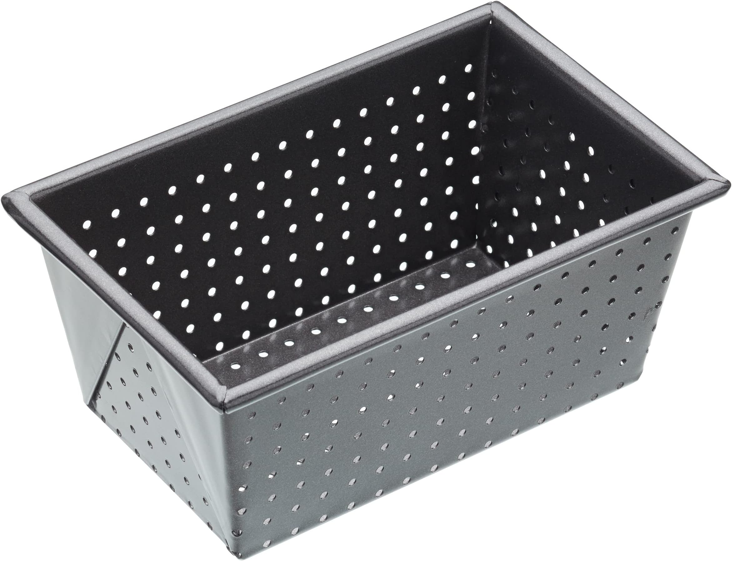 MasterClass Crusty Bake 1 lb Perforated Loaf Tin with PFOA Non Stick, Robust 1 mm Carbon Steel, 15 x 9 x 7 cm Box Sided Bread Pan