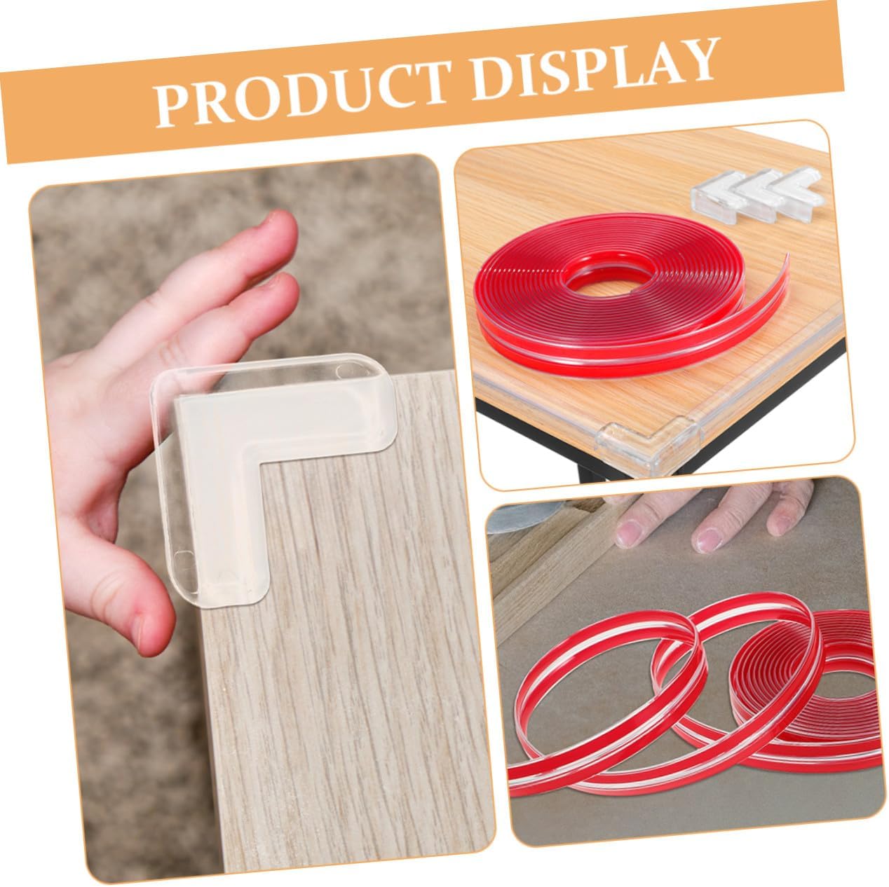 Childproof Edge Bumpers and Furniture Corner Guards 20mm, 5m Strip with 4 Soft Table Corner Protectors for Home Safety and Childproofing