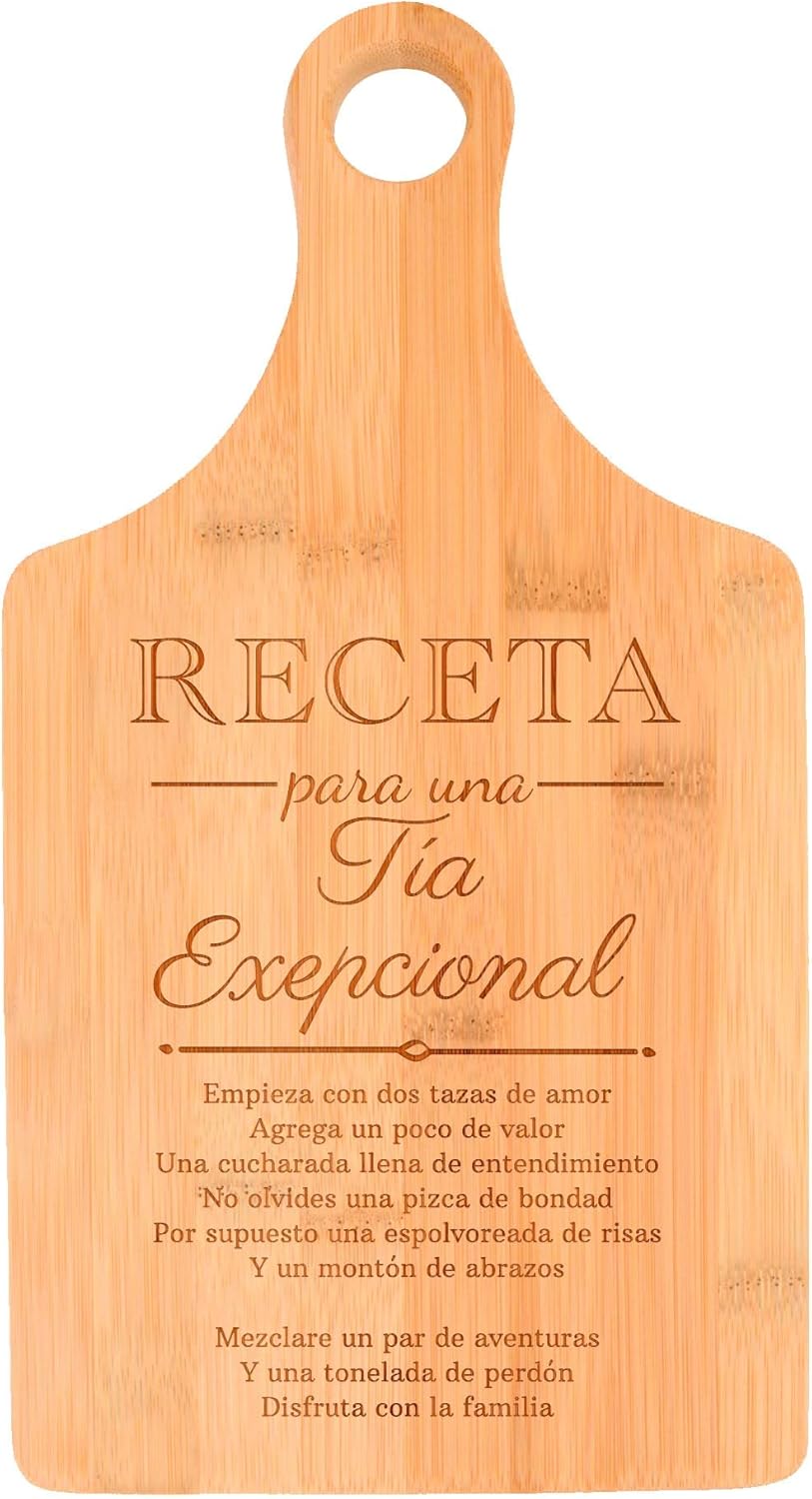 Regalos Para Tia Receta Para Una Tia Exepcional Aunt Presents Decorative Paddle Shaped Wood Serving Board