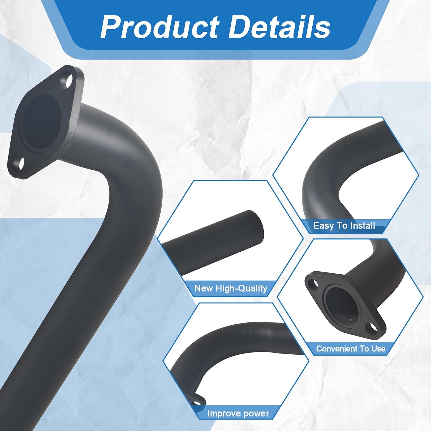 Exhaust Header Pipe For Predator 420 301cc 8hp GX240 GX270 GX390 Mini Bike & Go Kart Black