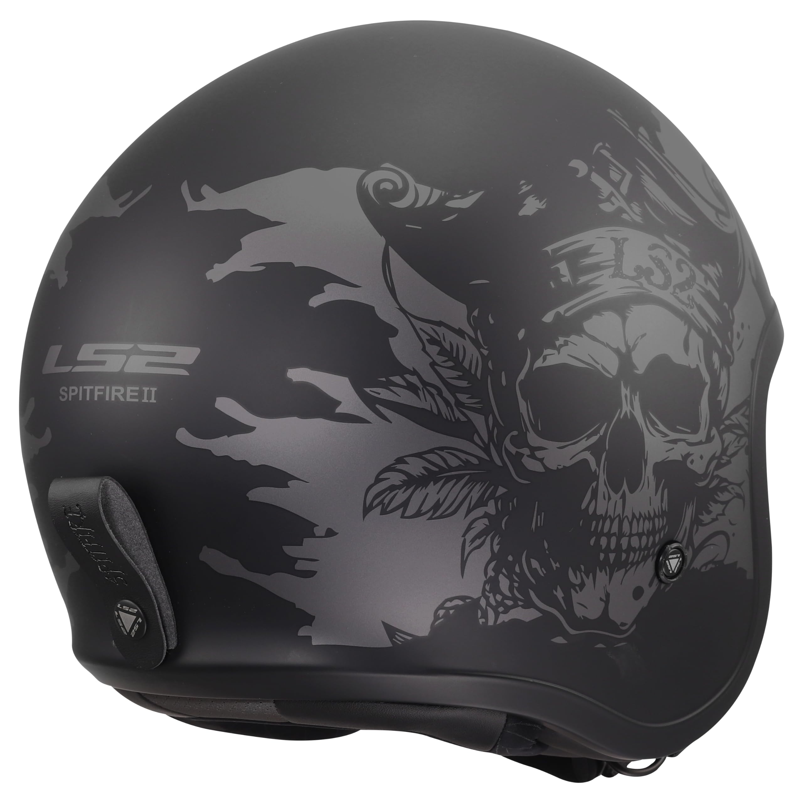 LS2, Casque Moto Jet SPITFIRE II WILLY Black Grey, XS | Usage moto