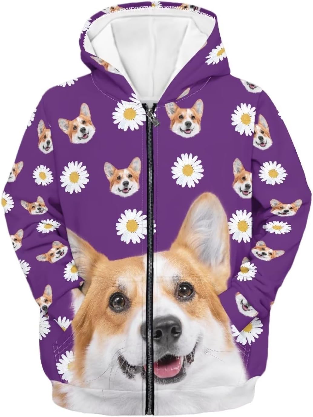 ParprintyGirls Cute Graphic Print Zip Up Hoodies with Pocket Comfort Soft Hooded Sweatshirts