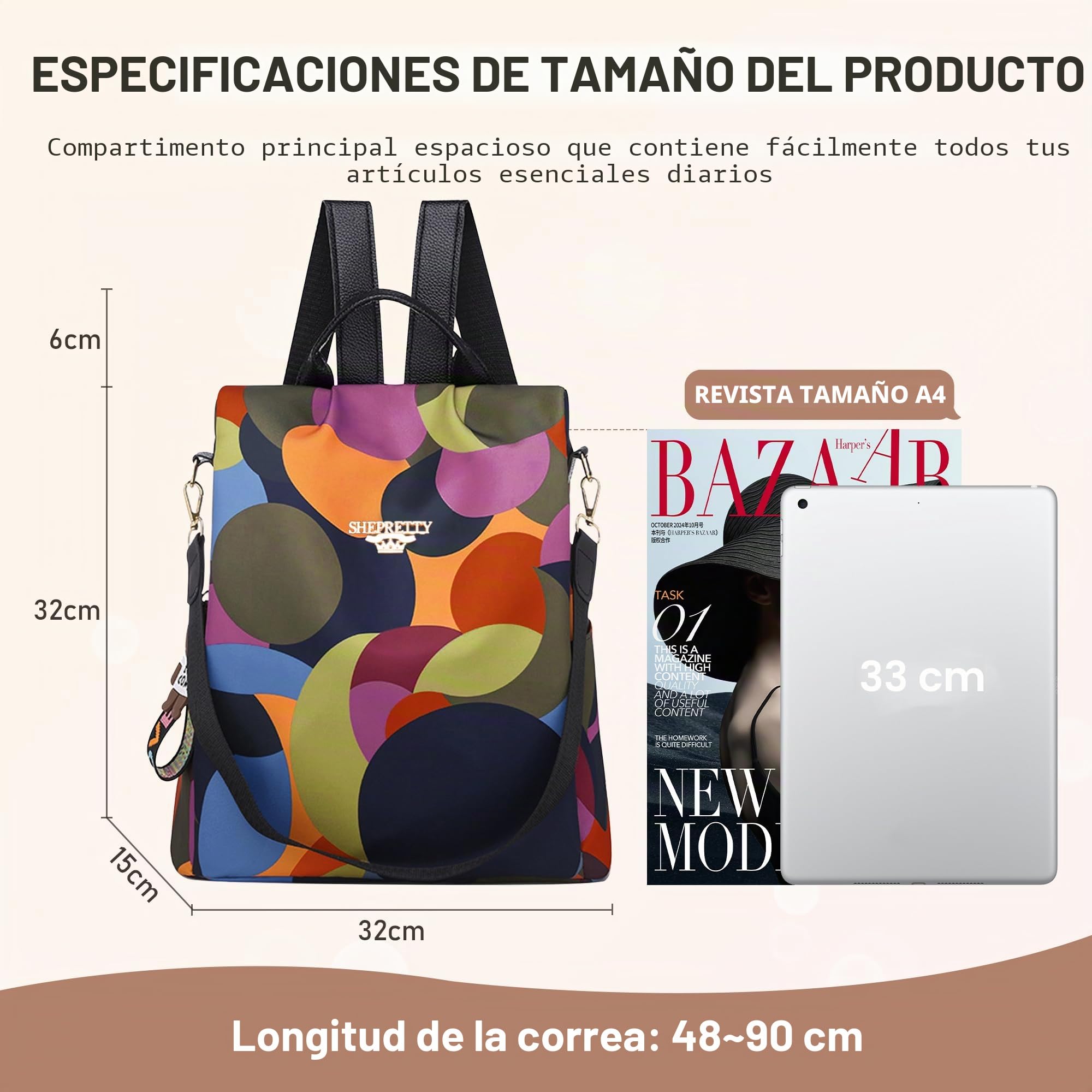 shepretty - Mochila antirrobo para mujer