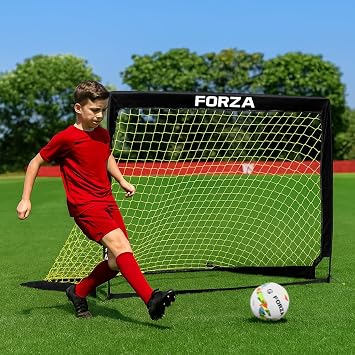 FORZA Square Pop-Up Soccer Goal [6 Sizes] | Portable Goal Posts for Kids Shooting Practice - Pop-Up in Minutes | Single or Pair of Goals