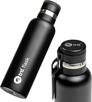trtl Travel Water Bottle Flask- Insulated Water Bottle That Keeps Drinks Cool for Up to 24 Hours - Secure, Leak-Proof Lid