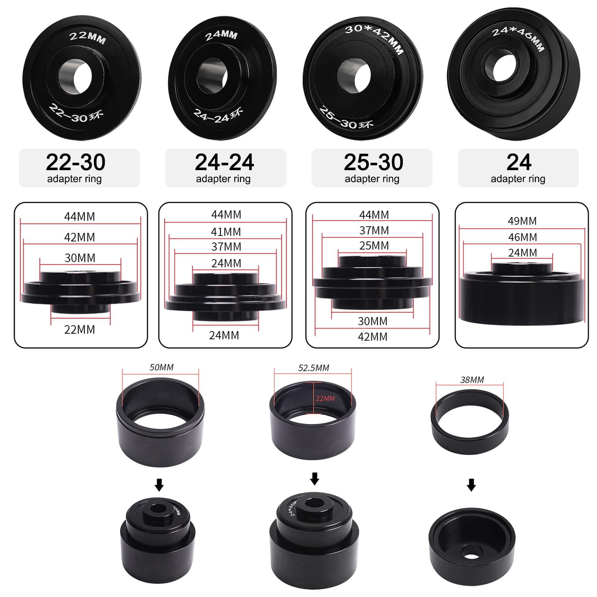 Mimoke Bicycle Bottom Bracket Install and Removal Tool for BB86 BB30 BB91 BB92 PF30 Mountain Road Bike headset Press in Tool (Black) - Image 4