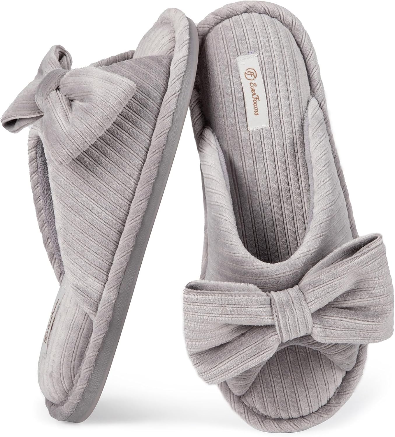 Amazon.com | EverFoams Memory Foam Slippers for Women Open Toe House ...
