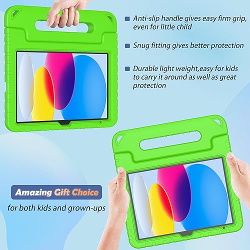 Miniatura 7 de LTROP Funda infantil para iPad de 10.9 pulgadas de 10.9 pulgadas (modelo 2022 A2696, A2757, A2777), a prueba de golpes, con protector de pantalla