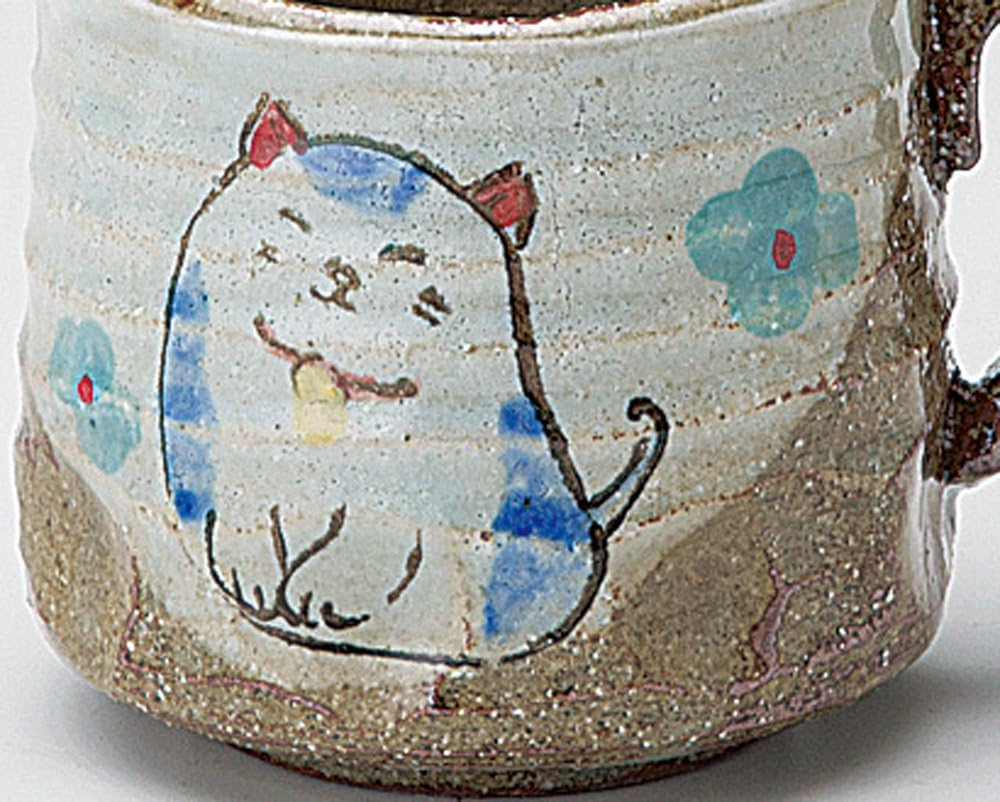 Soine Kiln 755-18-233 Mug, Nanban Cat, Piece Shape, φ3.0 x 3.0 inches (7.5 x 7.5 cm), 8.5 fl oz (240 cc)