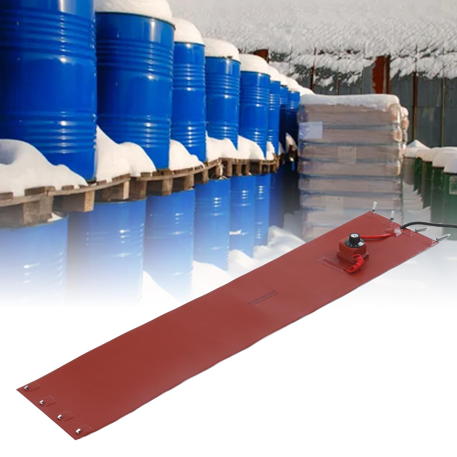 Riscaldatore per Fusti con Termostato, Riscaldatore per Fusti 50 Litri, Riscaldatore per Fusti a Olio 1200 W 30-150 ℃ con Termostato 250 Mm X 1140 Mm (Spina UE 220V)
