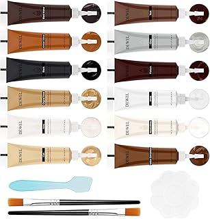 DEWEL Furniture Repair kit, 12 Colors Wood Filler for Scratch Cover, Floor Scratch Remover Stain Marker Set, Touch Up Paint for Wooden Floors Cabinet Tables, Fix Furniture Scratches Cracks Hole