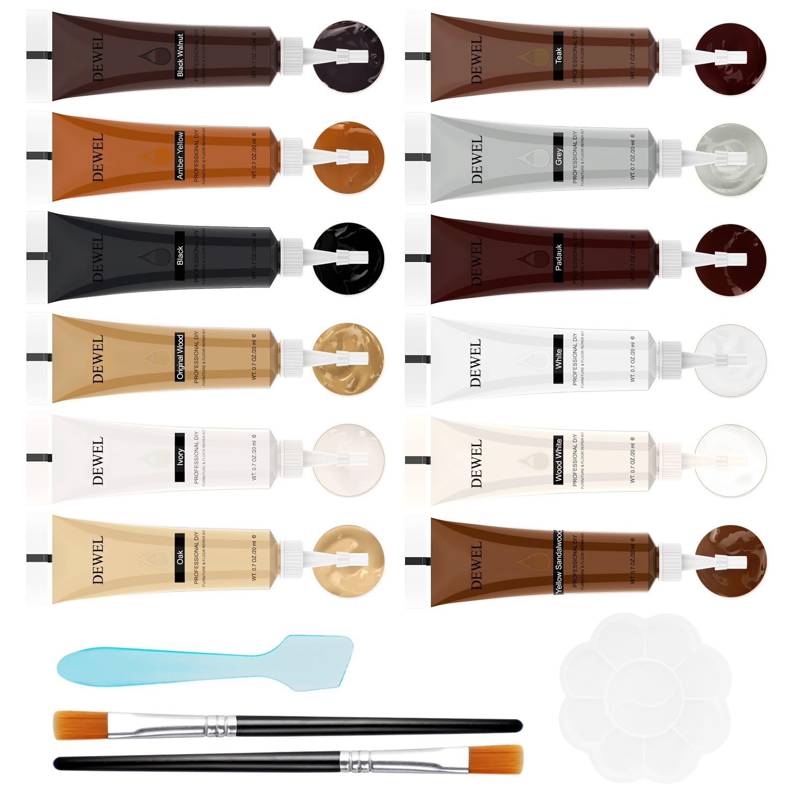 Amazon.co.jp: DEWEL 木製品キズ補修セット 補修クリーム 12色入り