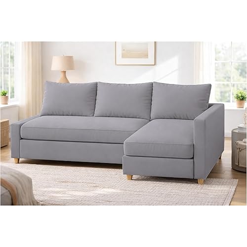 Durable Polyester Flax Friheten Sleeper Sofa Cover Replacement is Compatible with IKEA Friheten Sofa Bed, Or Corner, Or Sectional Slipcover. Sofa Cover Only (Light Gray Left Chaise)