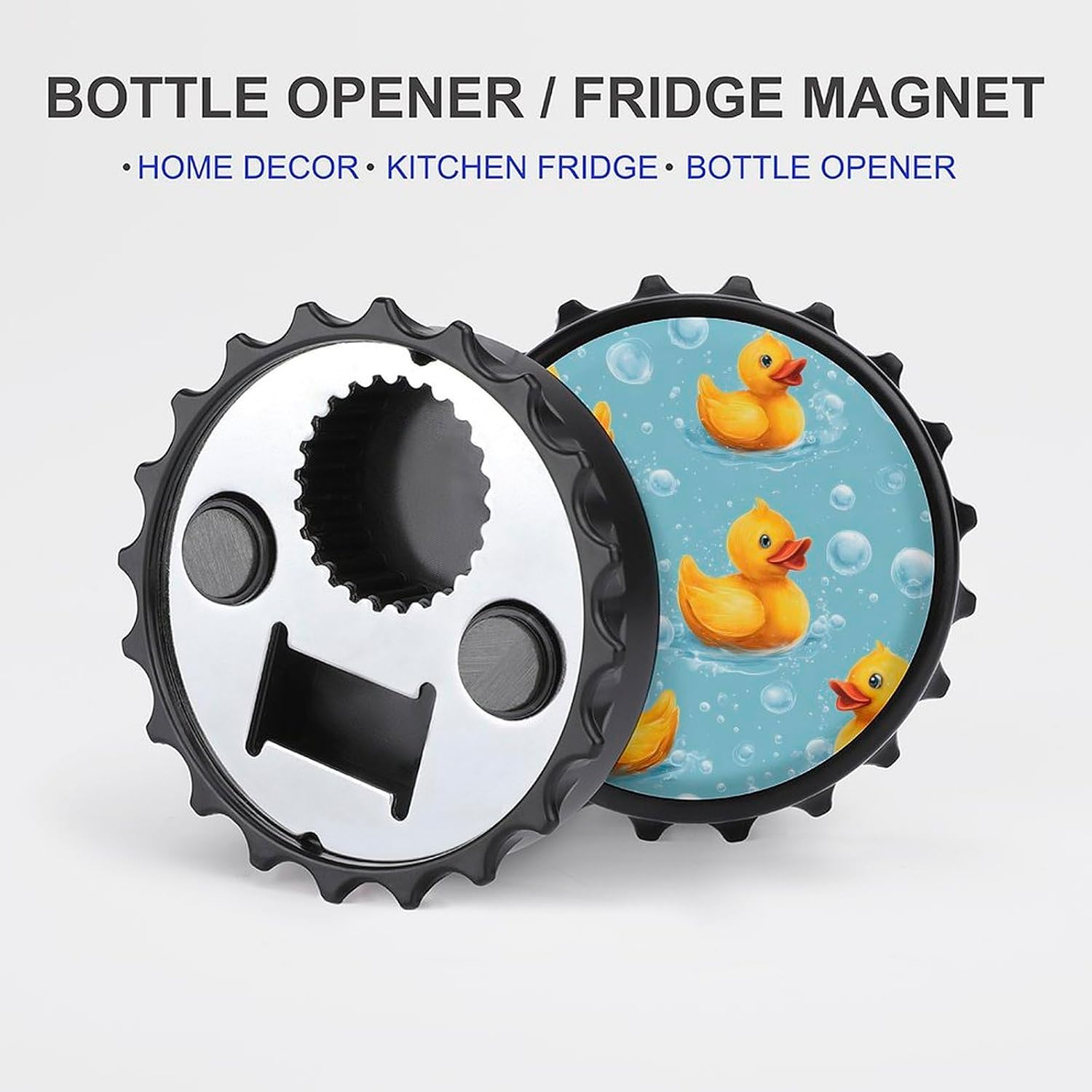 Rubber Duck Magnetic Bottle Opener Funny Fridge Magnet Beer Opener Black-style image 5