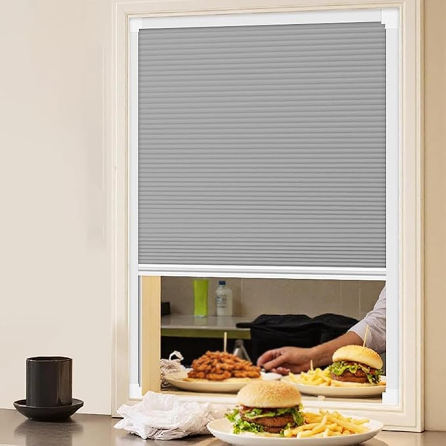 Custom Foldable Window, Waterproof Accordion Folding Door Up-Down Sliding Design for Food Truck Kitchen Coffee Bar Restaurant(33x80(83.8x203.2cm))
