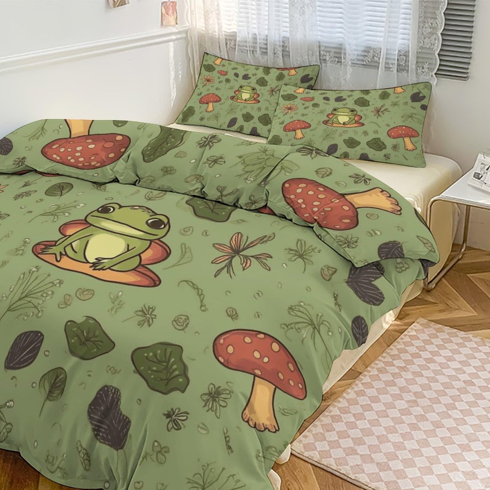 Housse de couette grand lit motifs nature pour une chambre style cottage