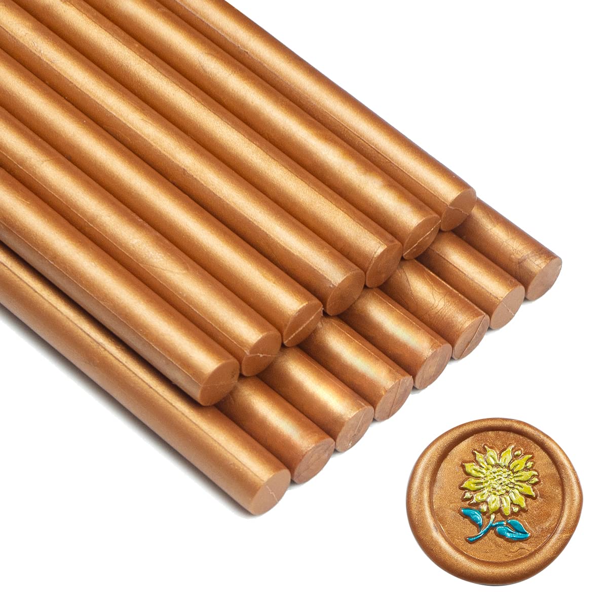 Wax Seal Stick, Zifospy 15 Pieces Glue Gun Wax Seal Sticks for Wax Seal Stamp, Coffee Gold Sealing Wax Sticks for Wedding Invitations, Cards, Envelopes