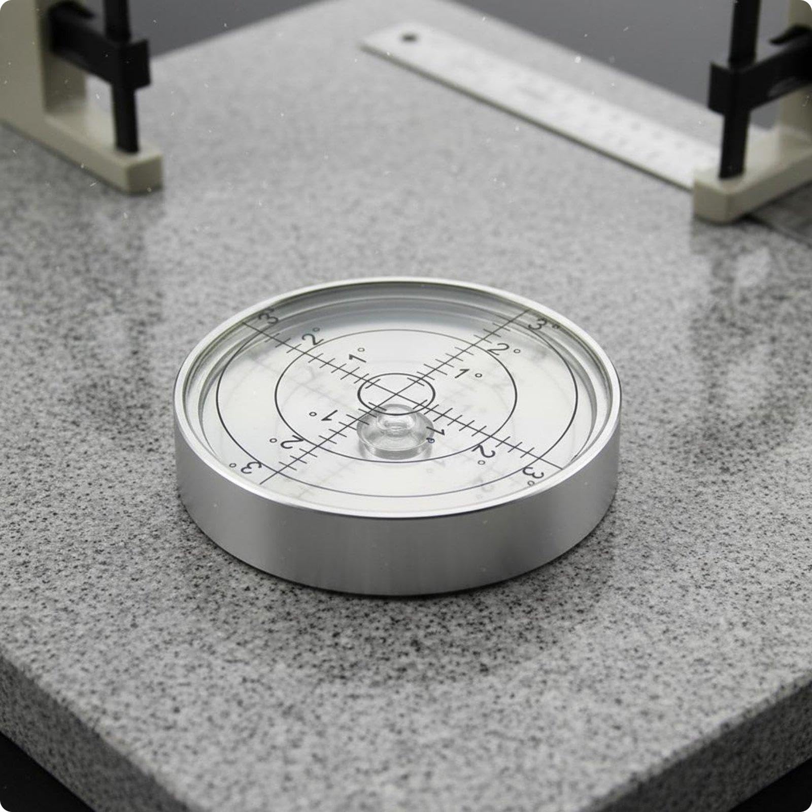 Circular Spirit Level Aluminum Alloy Round Bubble Level Universal Use Measuring Tool for Mechanics, Professionals, Machine Setup, Calibration 60x12mm Silv Wht 15-image-26