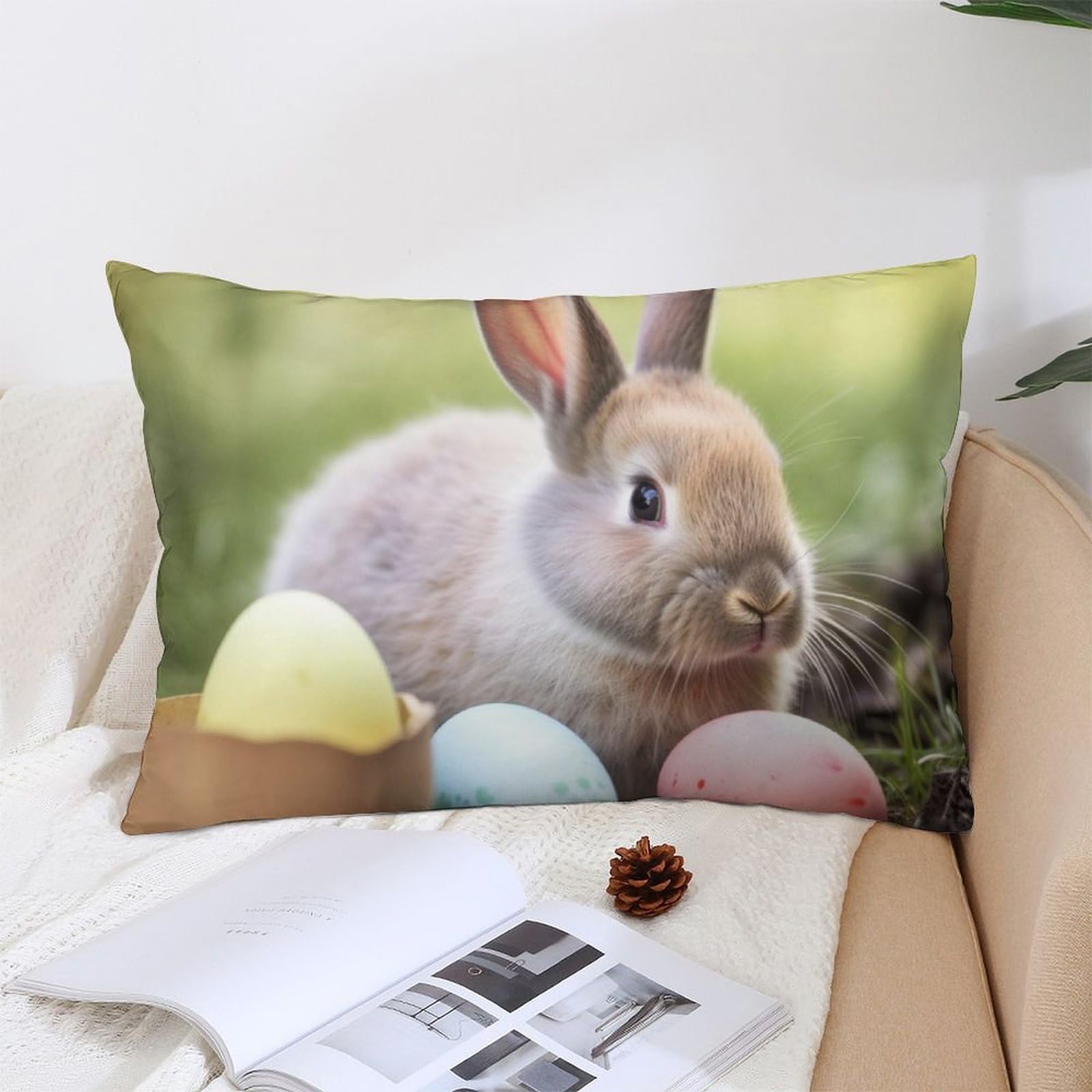 NTVOWPZO Decoration Throw Pillow Covers 12 "x20 Pillowcases Covers Rabbits Eggs Soft Pillowcases Modern Farmhouse Home Decor Sofa Cushions Covers for Couch Bed Living Room