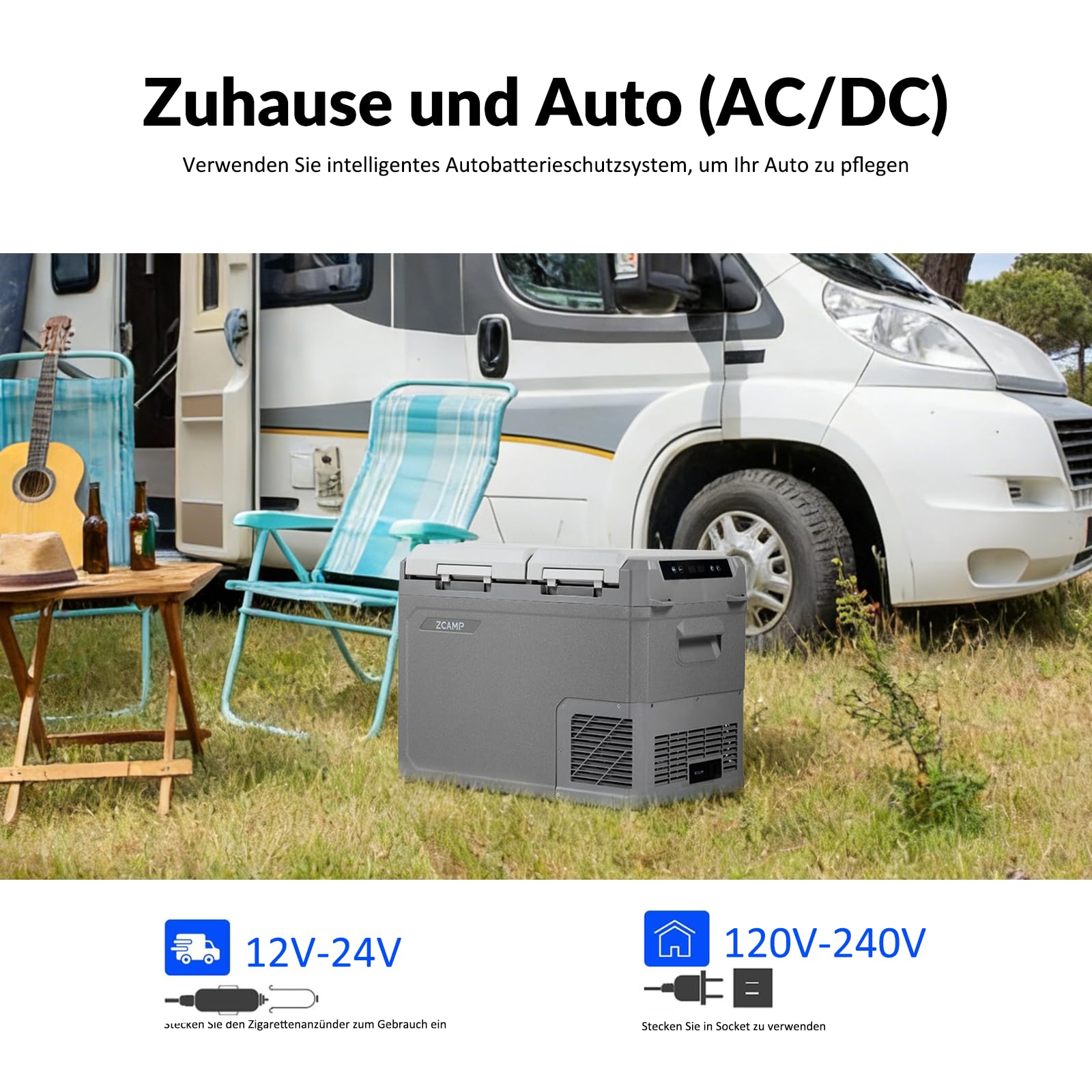 GES45 32L Kompressor Kühlbox Auto Elektrisch Dual Zone Tragbare Camping Gefrierbox 12/24V -20℃-20℃