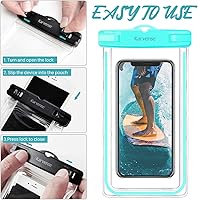 Vista 6 de Funda impermeable para teléfono celular, paquete de 2 bolsas universales impermeables para iPhone/Samsung Galaxy/Pixel, bolsa seca bajo el agua