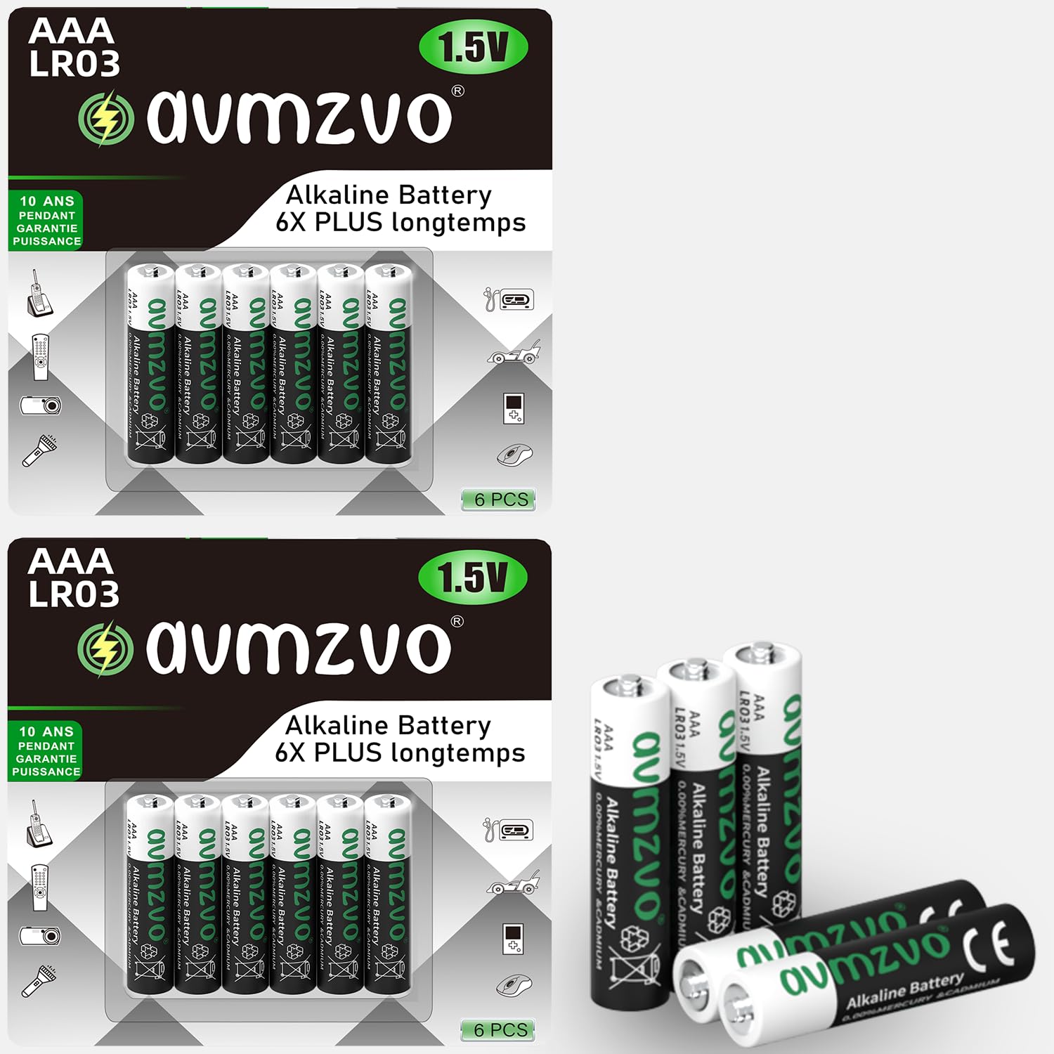 LR03 1.5V AAA Batteries 60 Pack Durable Power Powerful Alkaline Batteries Can Be Used for Toys, Alarm Clocks and Other Electronic Devices — view 7