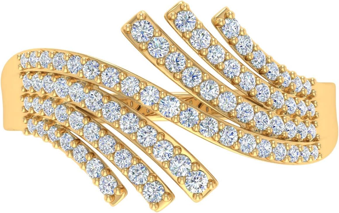 1/2 Carat Bypass Statement Diamond Ring in 10K Gold