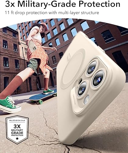 Vista 147 de ESR Funda para iPhone 15 Pro Max, compatible con MagSafe, de grado militar, negro transparente